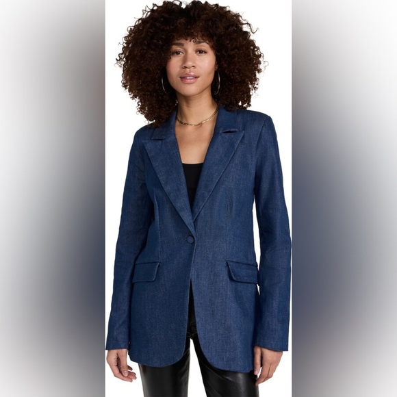 Good American Denim Blazer in True Blue Classic Business Minimalist 2 - Picture 1 of 17
